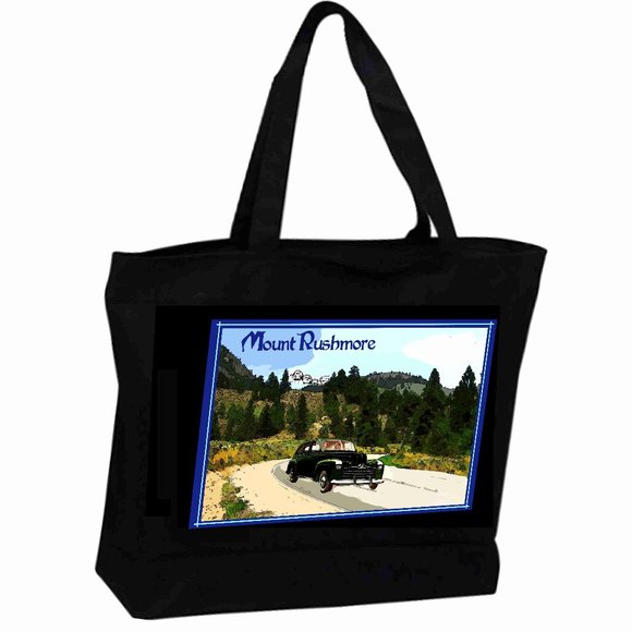 Mount Rushmore Tote BAG XXXL Travel Poster Art , on A 23 x 15 x 6 Inches - Picture 1 of 2